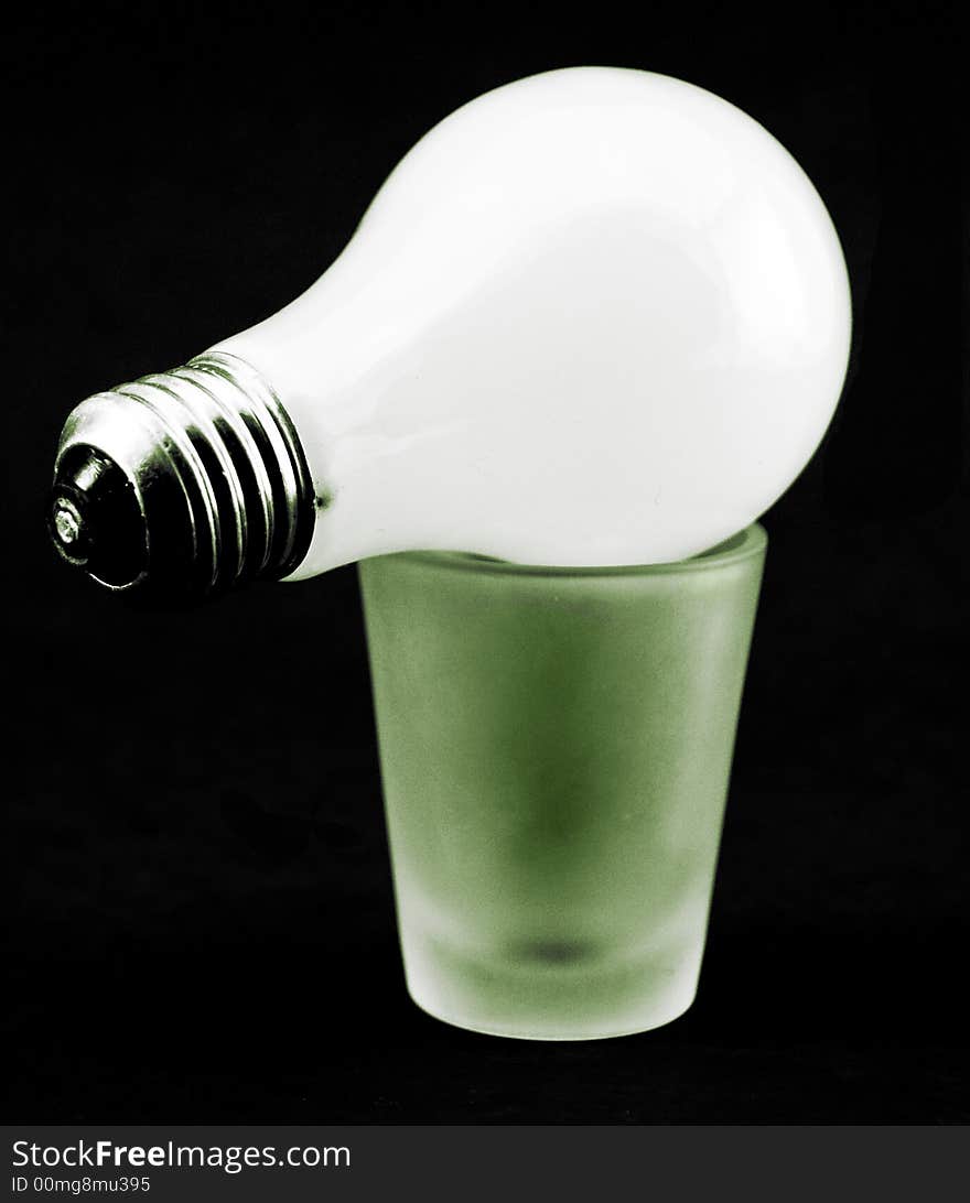 Lightbulb on shot Glass