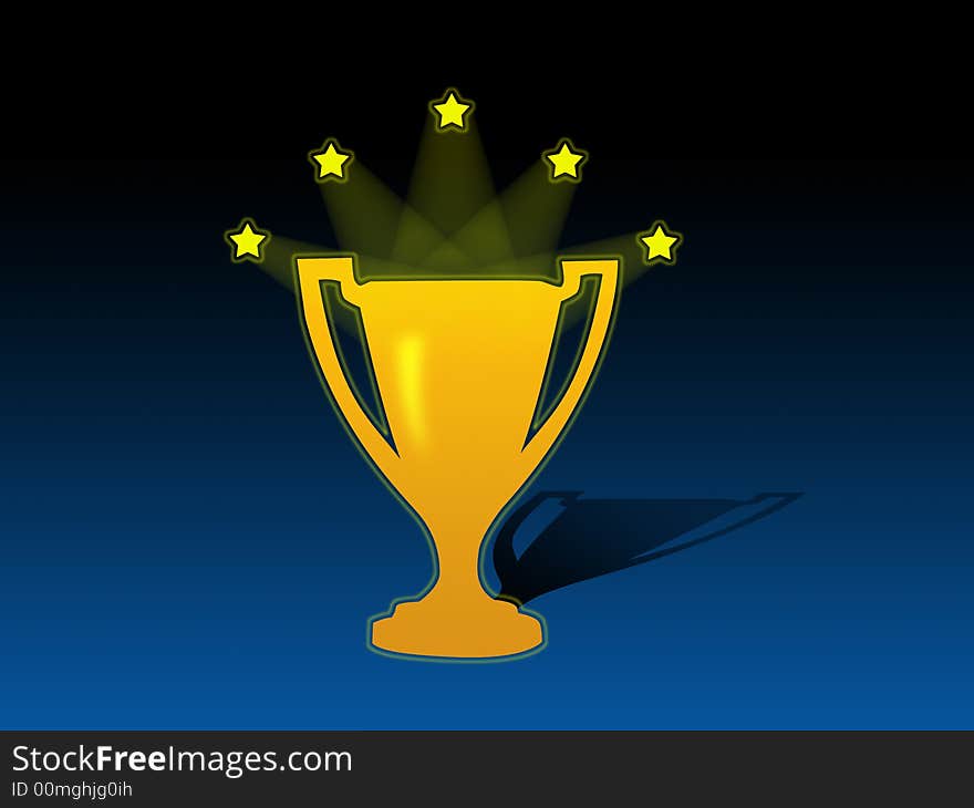 Sport competitions cup illustration, symbol of winner. Sport competitions cup illustration, symbol of winner