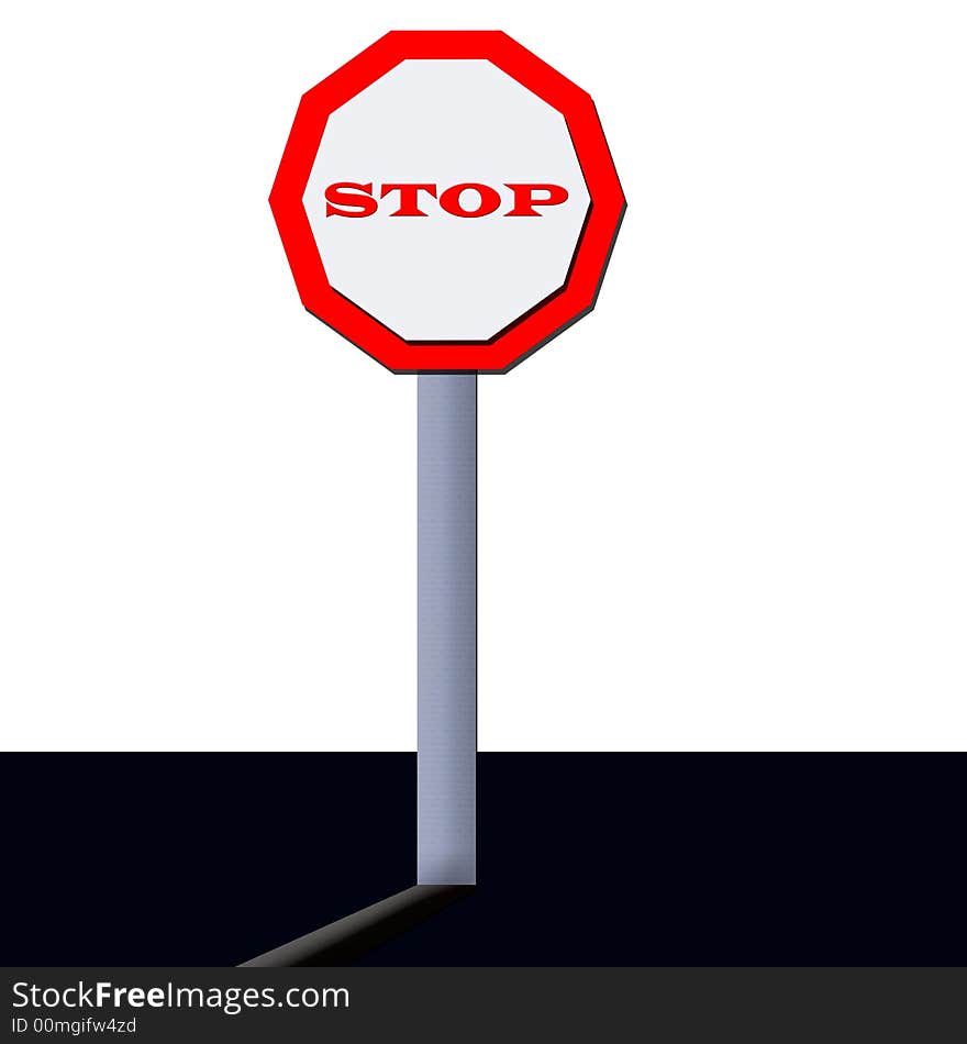 Stop board and red used white and black background design