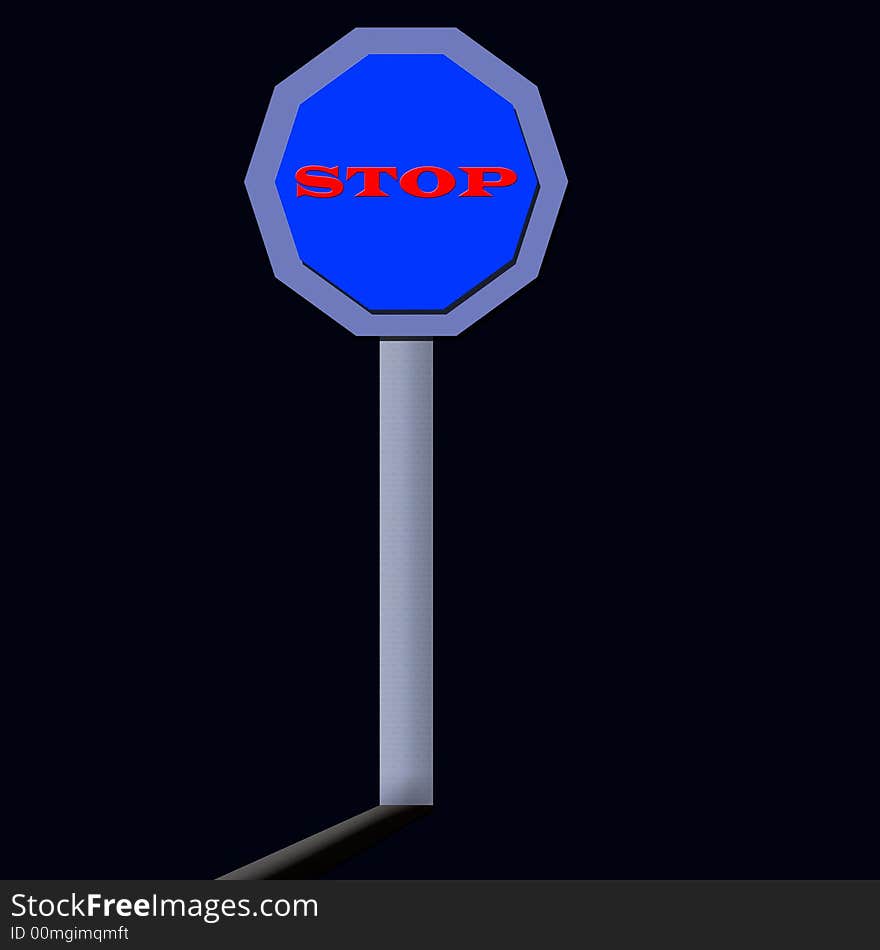 Stop board and blue