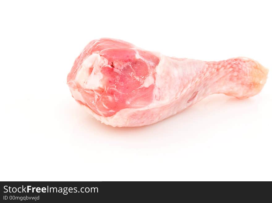 Raw chicken drumsticks on white background. Raw chicken drumsticks on white background