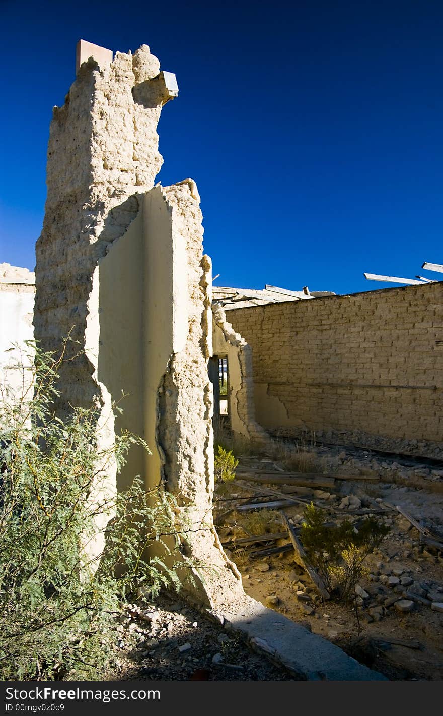 The remains of very old adobe brick walls. The remains of very old adobe brick walls.