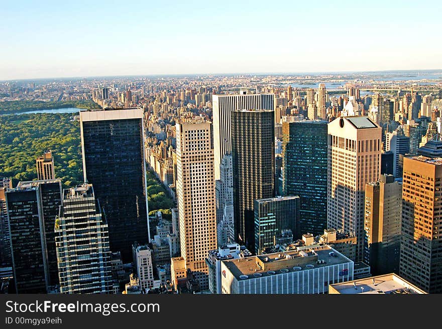 A view of manhattan building in new york. A view of manhattan building in new york