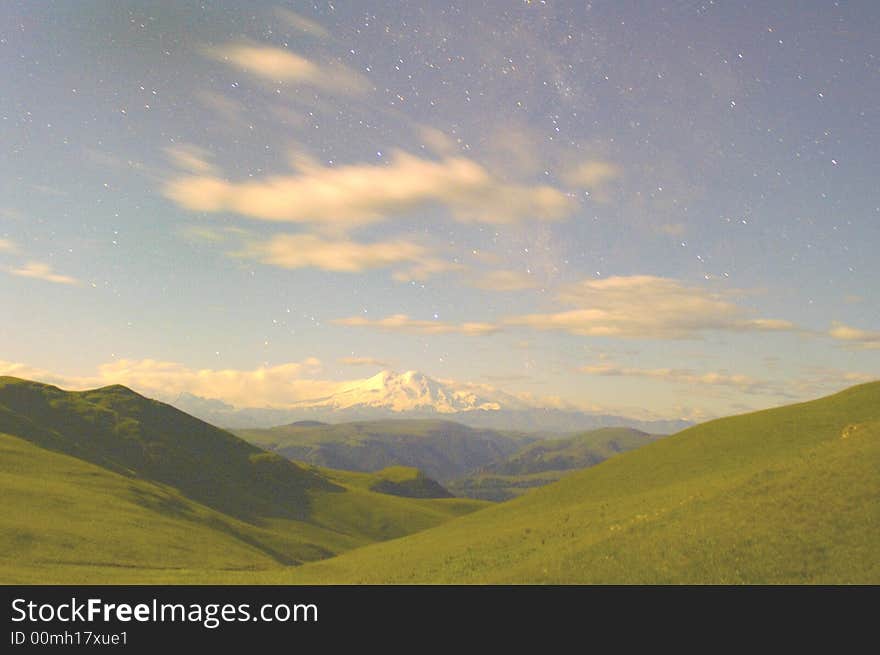 Elbrus Under Light Of Thousand