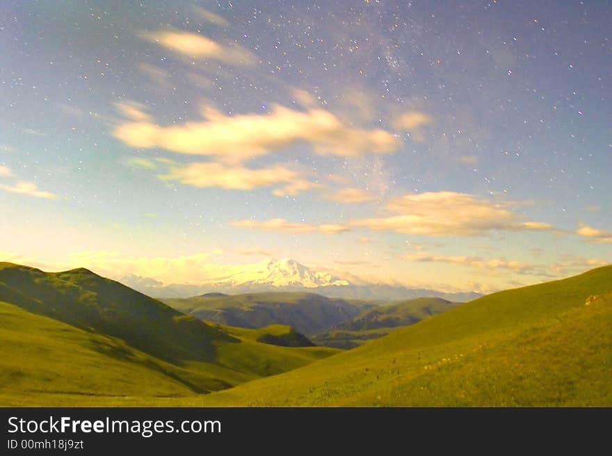 Elbrus Under Light Of Thousand