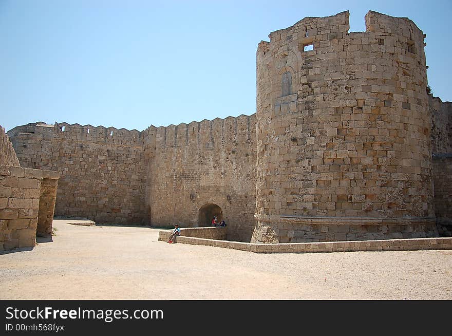 The old city walls of Rhodes. The old city walls of Rhodes