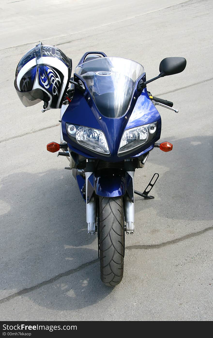 Dark Blue Motorcycle.