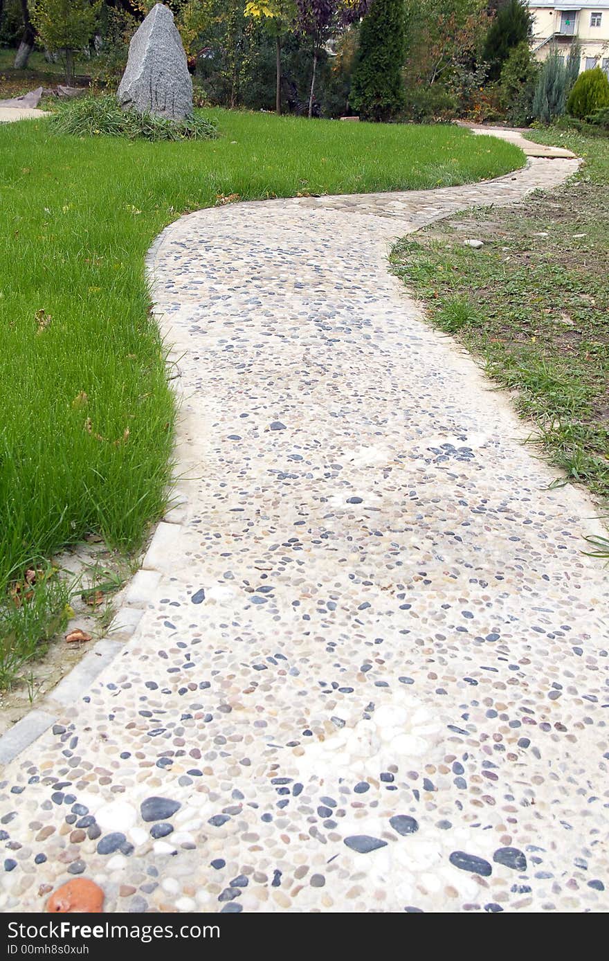 Stone path in a garden