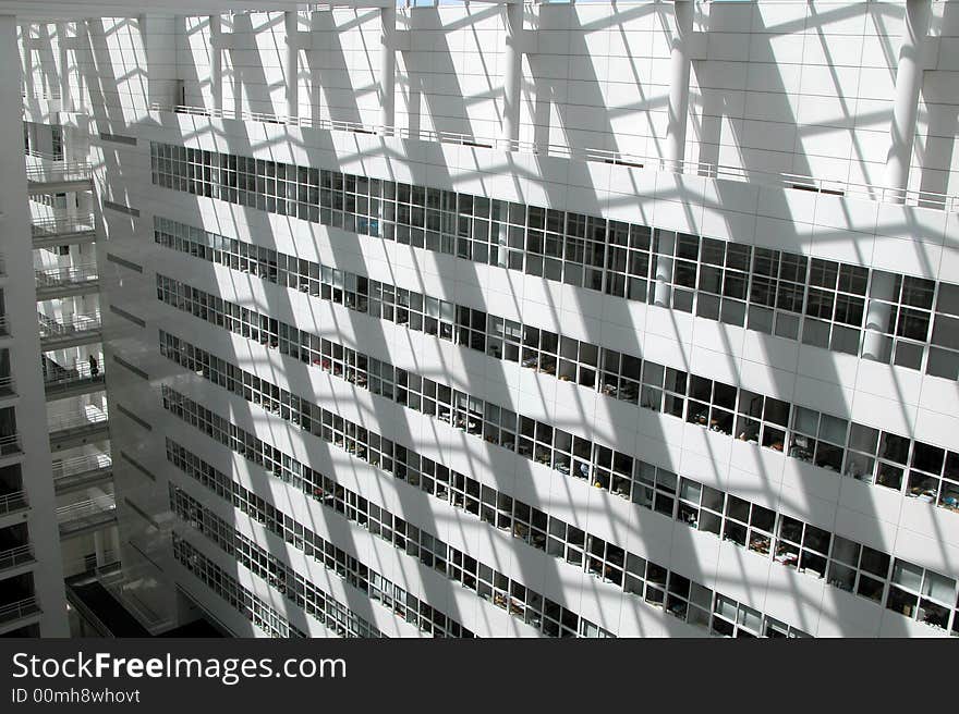 View of a modern bright offices business building. View of a modern bright offices business building