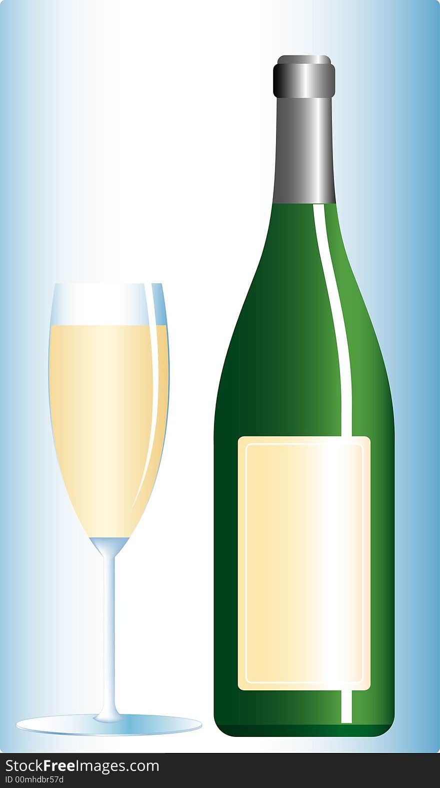 Vector illustration of the white wine with blank label. Vector illustration of the white wine with blank label