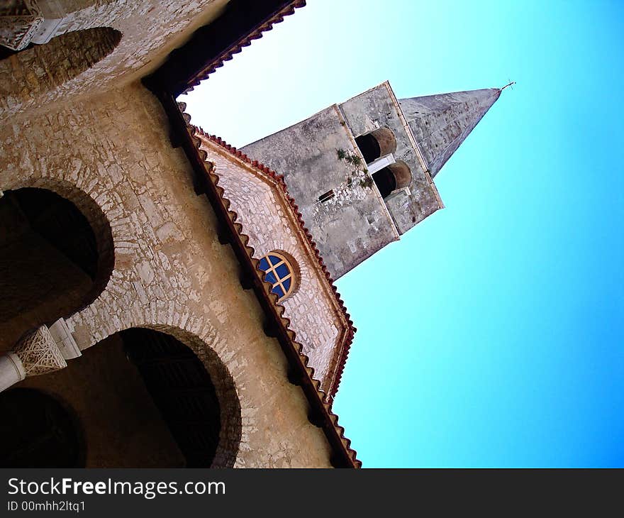 A church in the town Rovinij, Istria peninsula, Porec. A church in the town Rovinij, Istria peninsula, Porec