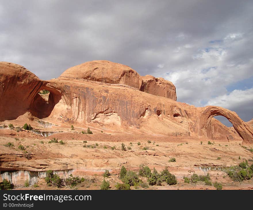 Corona and Bowtie Arches are natural arches and can be found along Colorado River in Utah.