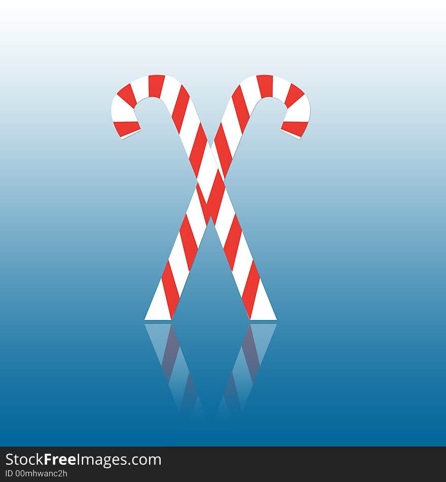 Red and White Candy Cane Illustration