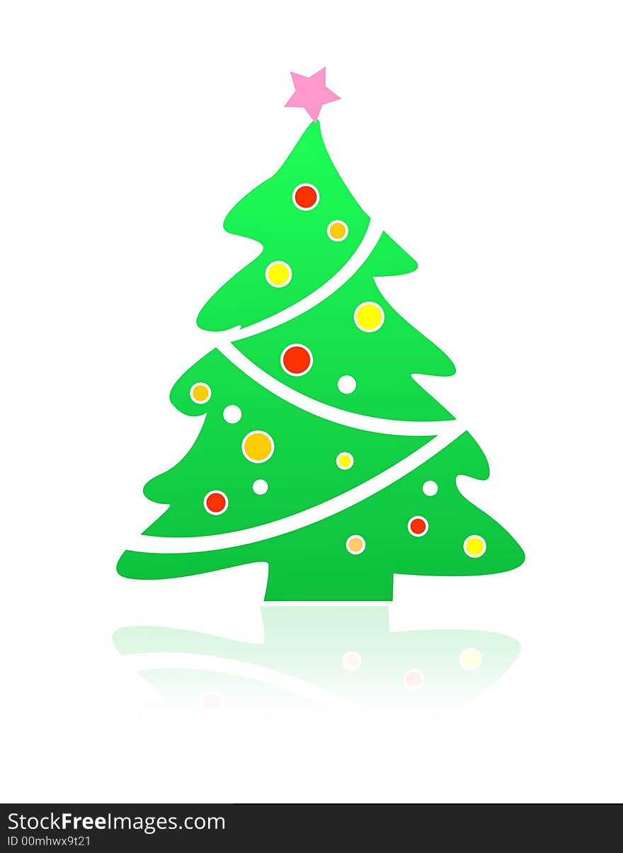 Isolated green Christmas tree illustration