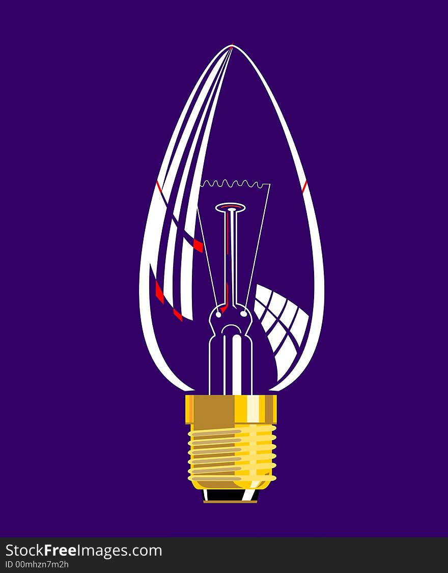 Vector art of a Light bulb icon on blue. Vector art of a Light bulb icon on blue