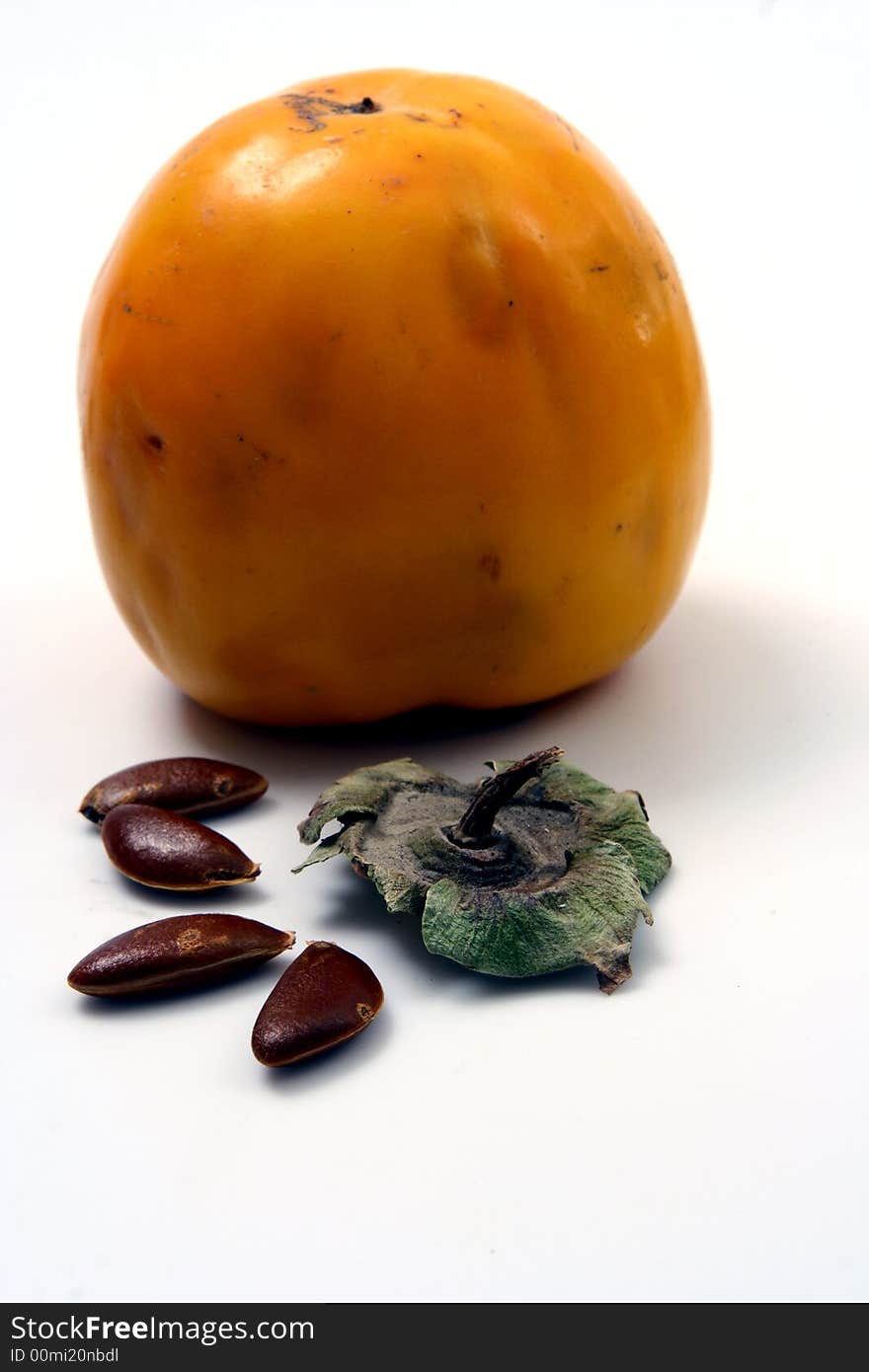 Persimmon isolated in white ba