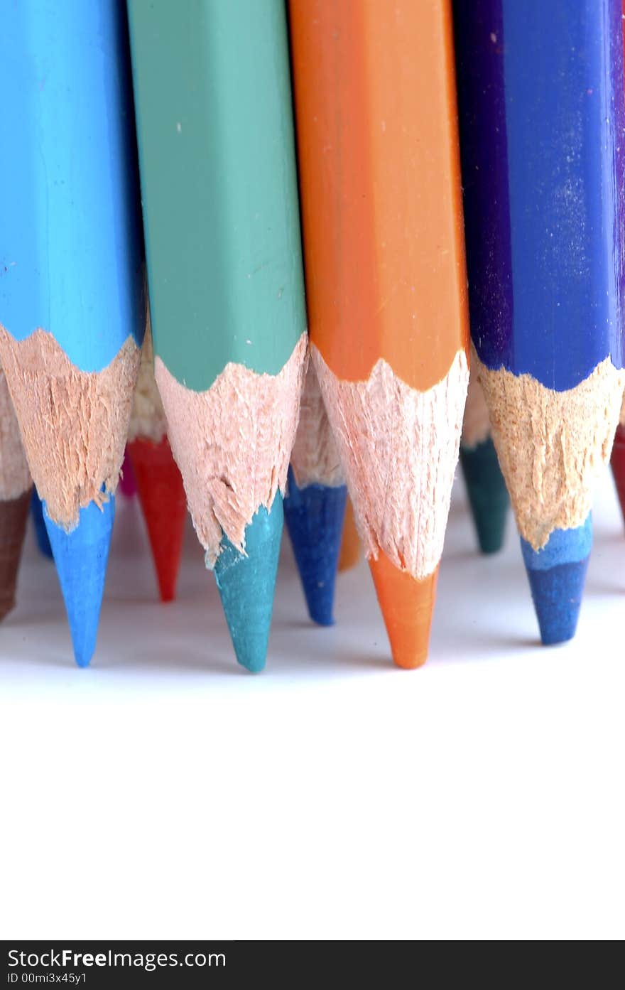 Group of pencils colors sharpened