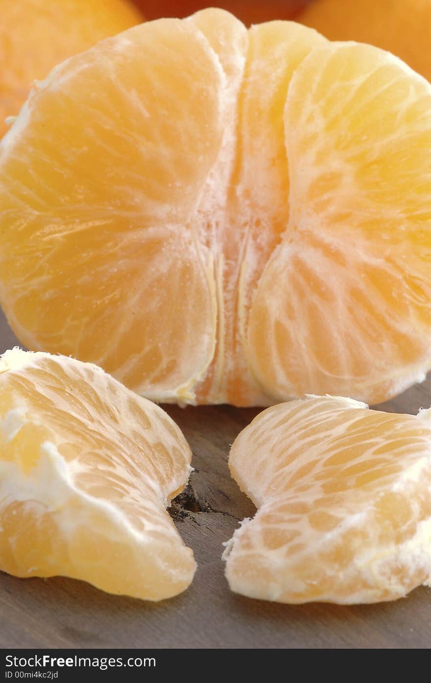 Slices of delicious and fresh tangerine. Slices of delicious and fresh tangerine