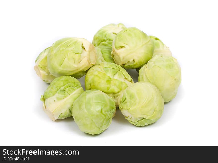 Image series of fresh vegetables on white background - brussels sprout