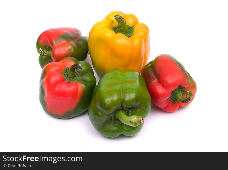 Image series of fresh vegetables on white background - paprika