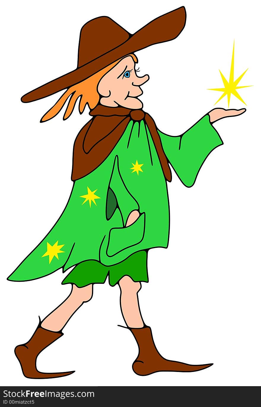 Vector illustration of striding pilgrim