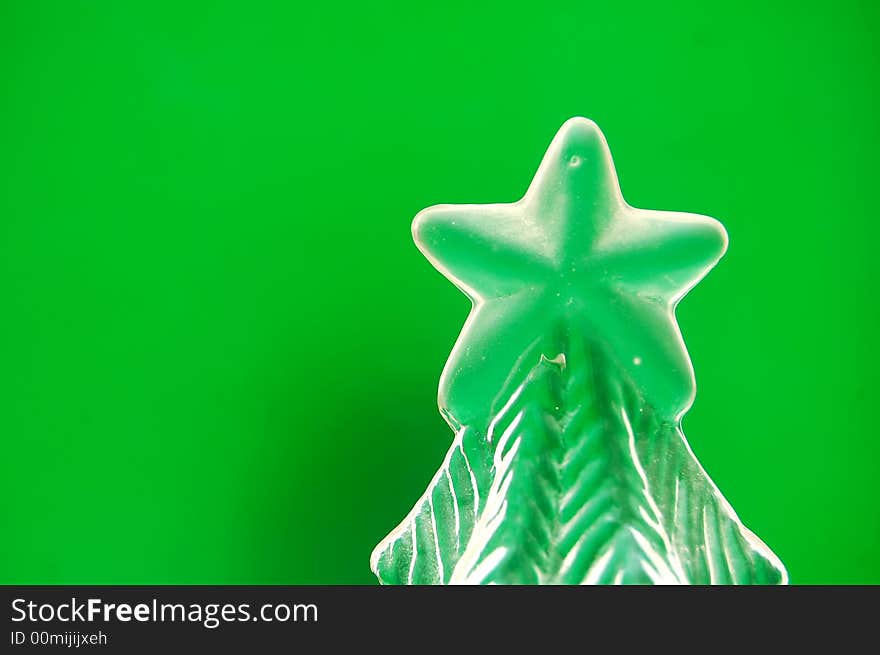 Christmas tree ornament green background