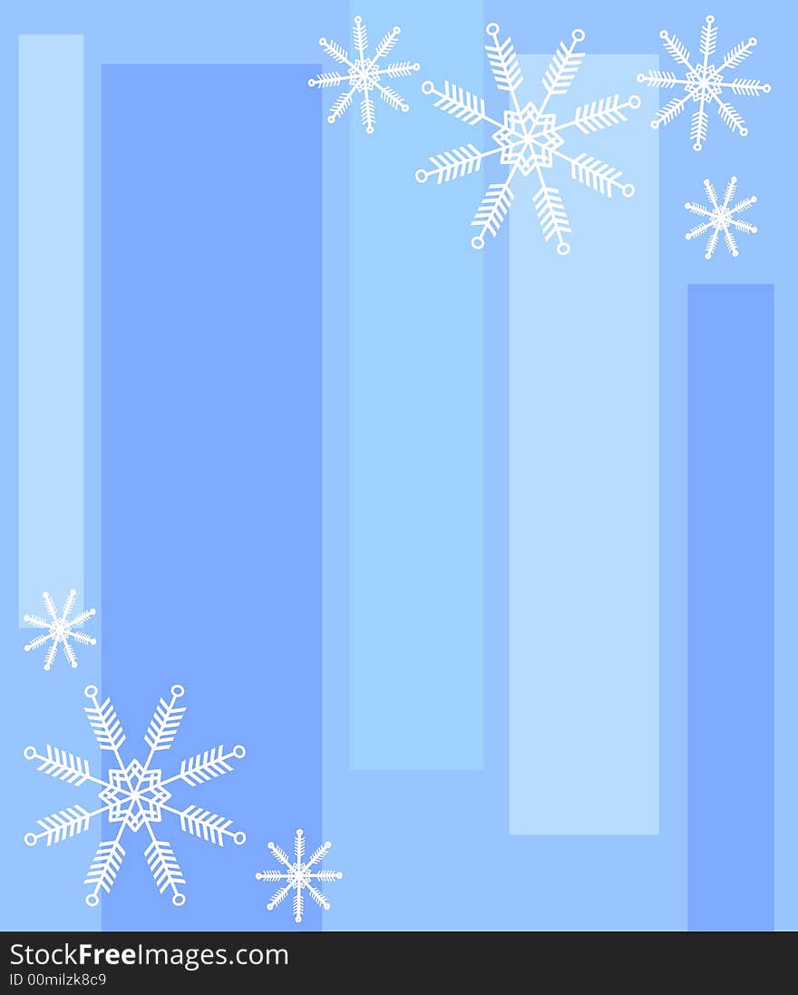 A background pattern featuring blue stripes with snowflakes in abstract. A background pattern featuring blue stripes with snowflakes in abstract