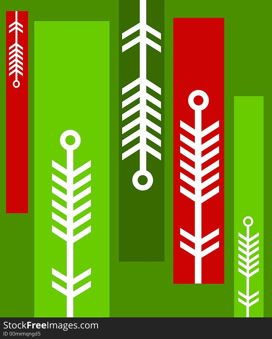 A clip art illustration of a unique and colorful Christmas pattern in red, green and white snowflake 'leg' stripes. A clip art illustration of a unique and colorful Christmas pattern in red, green and white snowflake 'leg' stripes