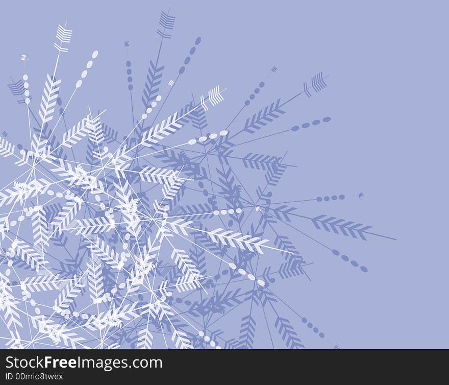 A background illustration featuring a layering of abstract snowflakes in white and blue. A background illustration featuring a layering of abstract snowflakes in white and blue