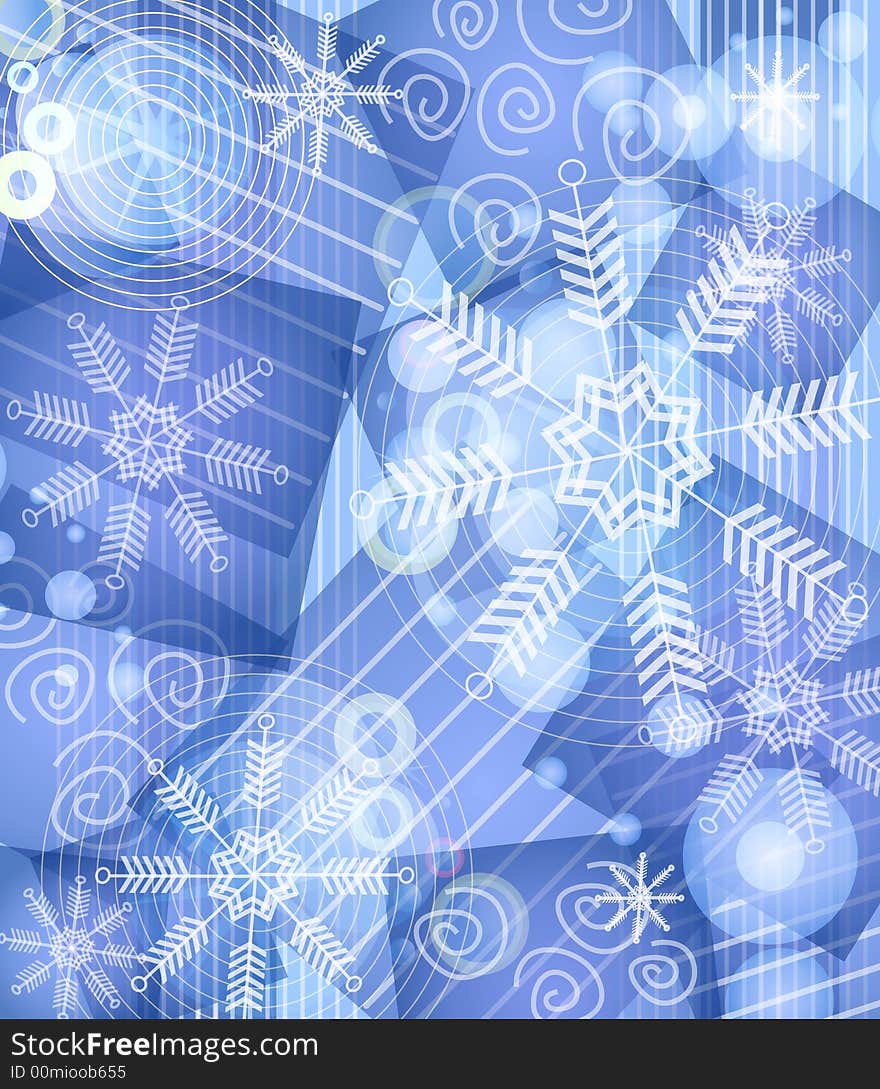 A background pattern featuring a collage of colorful snowflakes and opaque decorative patterns in blue and white. A background pattern featuring a collage of colorful snowflakes and opaque decorative patterns in blue and white