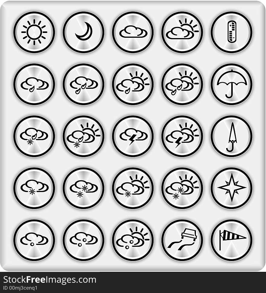 Metal Buttons, Weather (set4,part3). Metal Buttons, Weather (set4,part3)