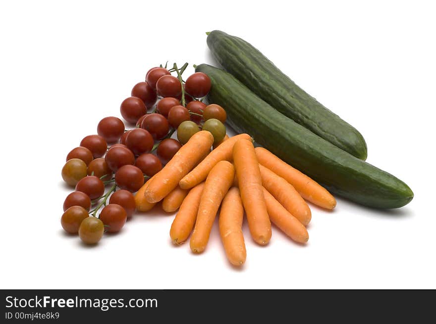 Fresh vegetables on white background