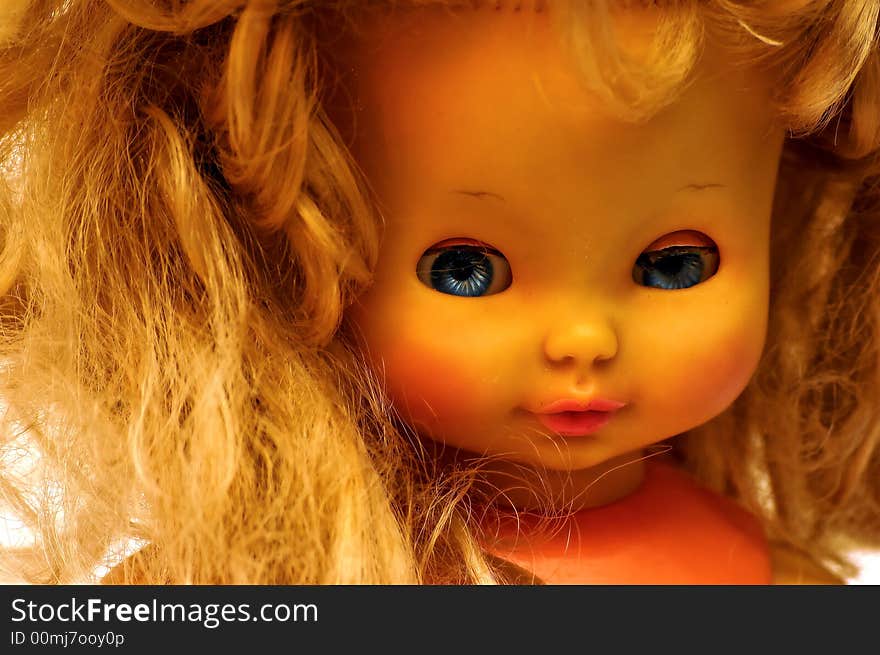 Part of a series showing the expressive face of a 40-60 years old doll. Part of a series showing the expressive face of a 40-60 years old doll