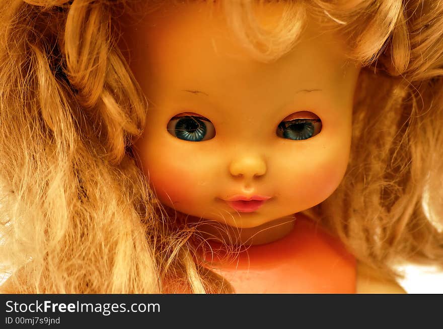 Part of a series showing the expressive face of a 40-60 years old doll. Part of a series showing the expressive face of a 40-60 years old doll