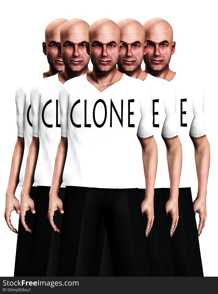 A conceptual image of a man that has been cloned many times. A conceptual image of a man that has been cloned many times.