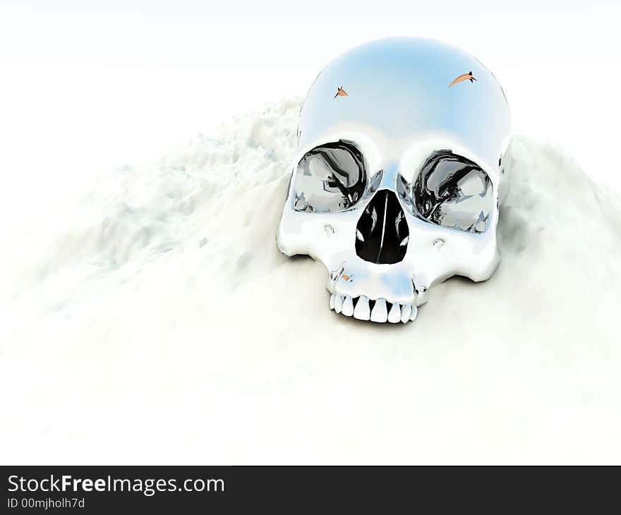 A conceptual image of a metal skull showing the horrors of murder and death,it could be a good image for Halloween. A conceptual image of a metal skull showing the horrors of murder and death,it could be a good image for Halloween.