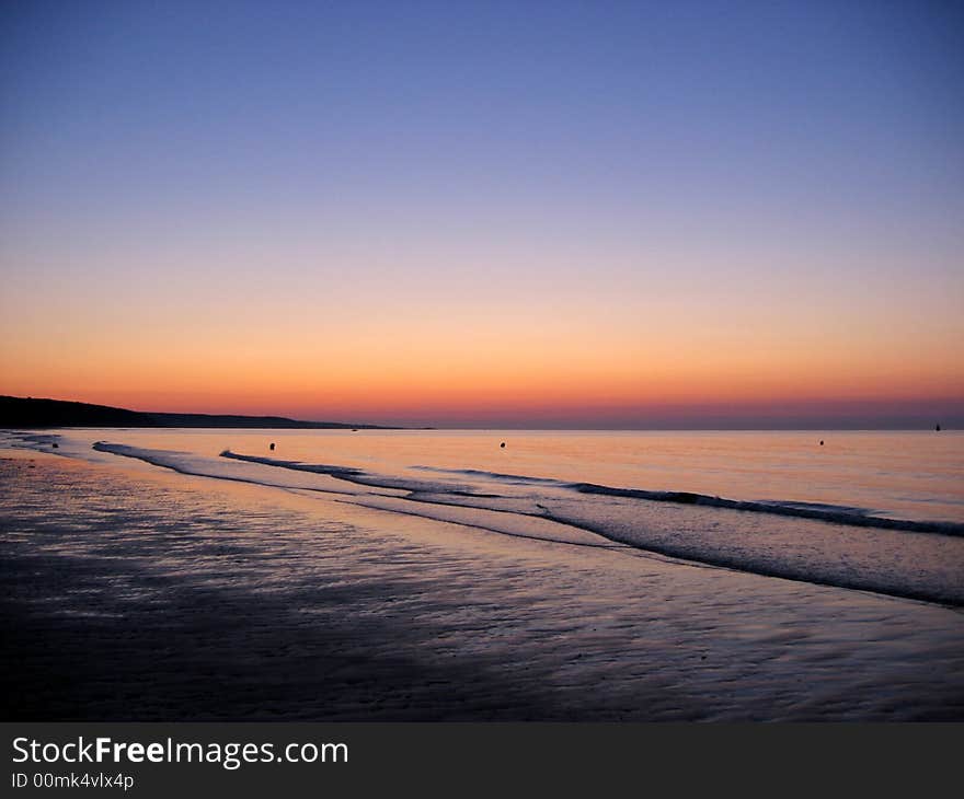 Urville beach during sunset,Normandy,France. Urville beach during sunset,Normandy,France