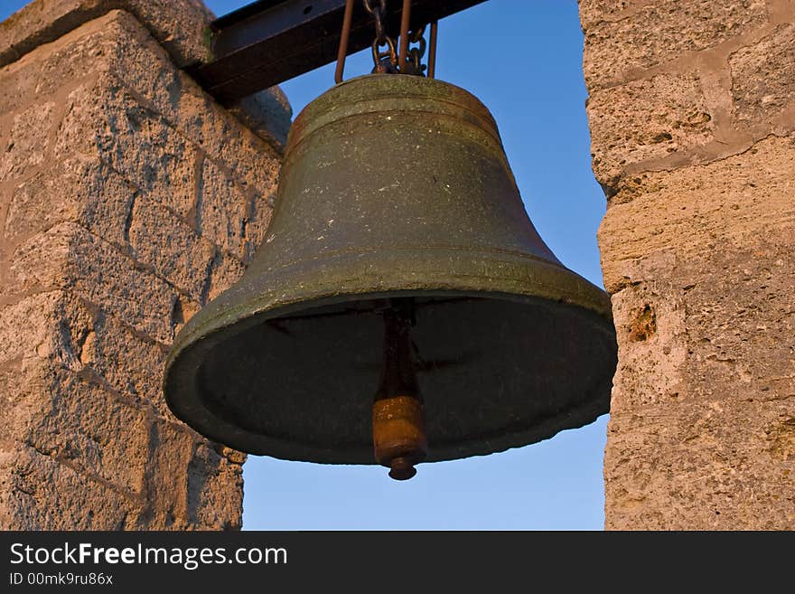 Bell stand at Chersonesos ancient Greek site. Bell stand at Chersonesos ancient Greek site