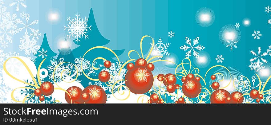 Winter holiday grunge background with snowflakes and pine trees,  illustration. Winter holiday grunge background with snowflakes and pine trees,  illustration.