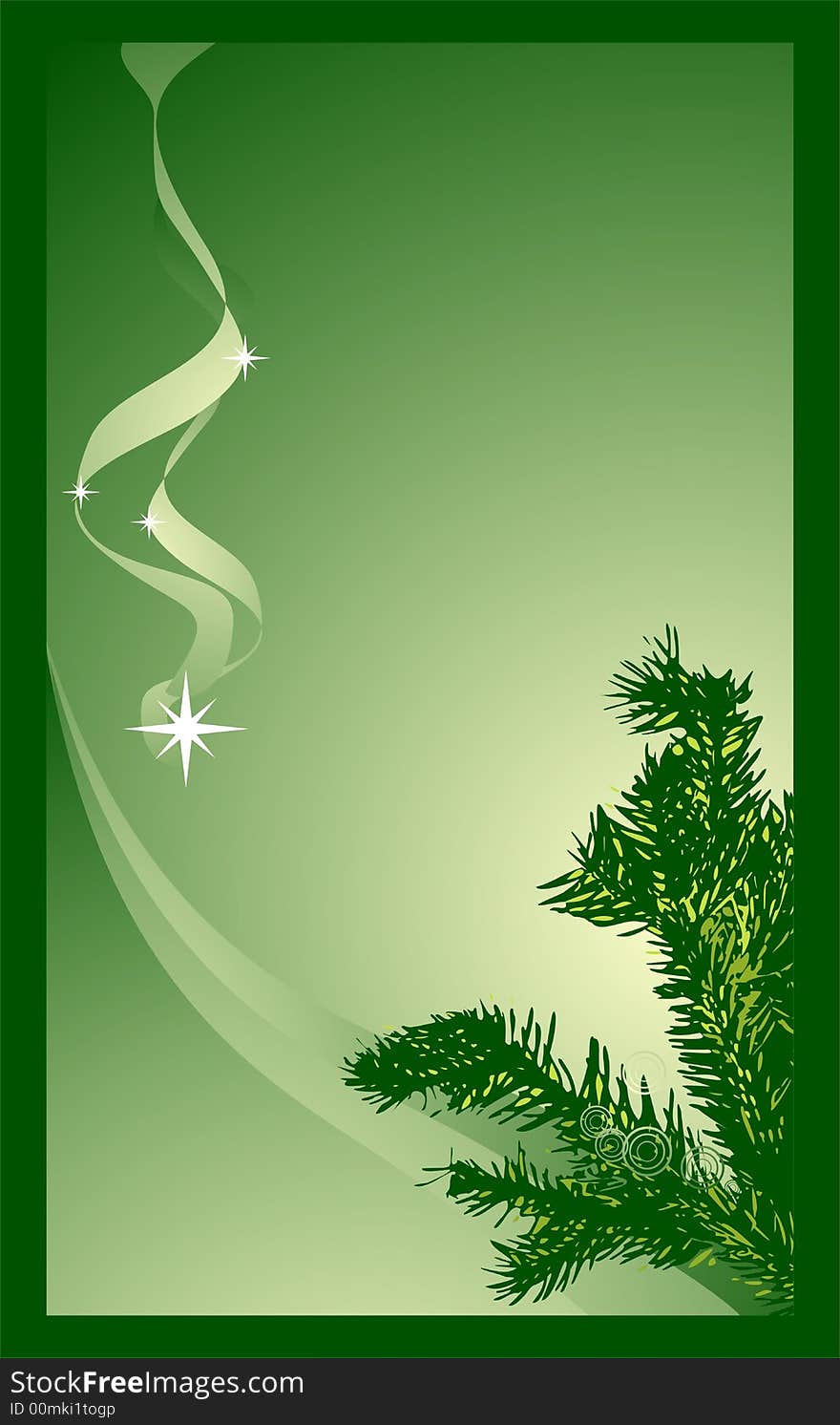 Christmas card illustration on green background