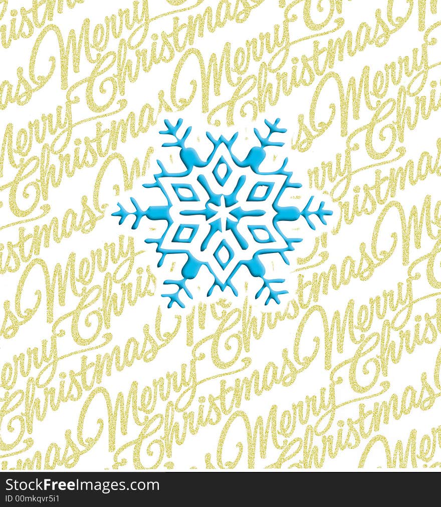 Blue Snowflake with Christmas background. Blue Snowflake with Christmas background