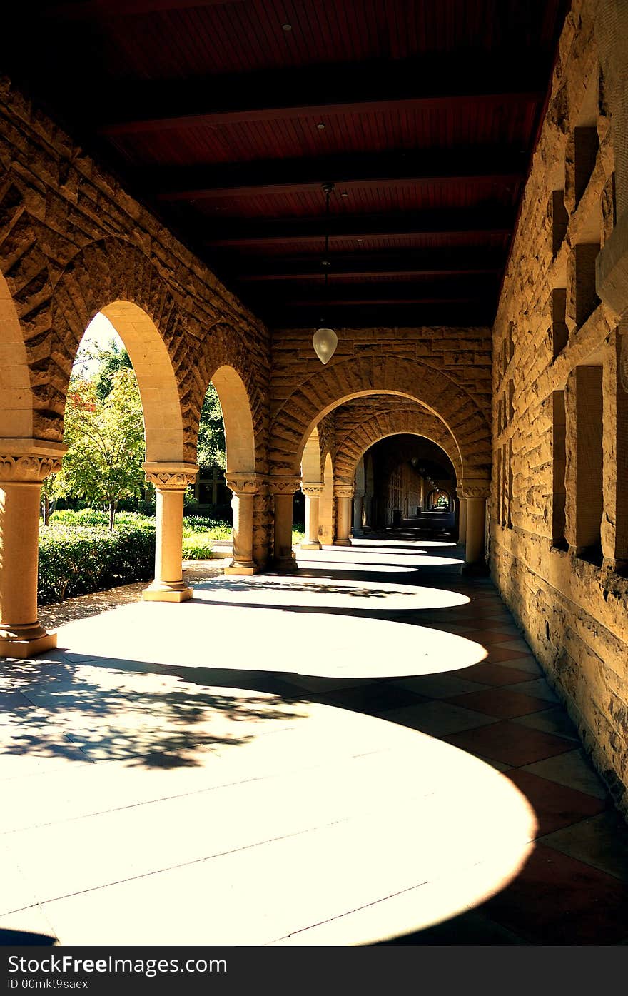 A quite hallway with the warm sunshine