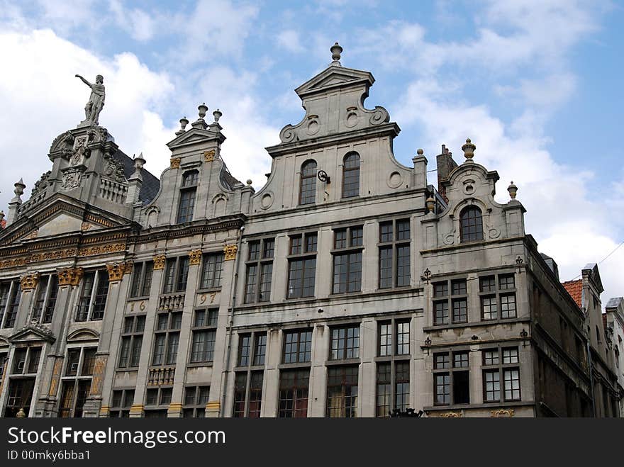 Historic buildings on the grand place in the city of Brussels the capital of Europe. Historic buildings on the grand place in the city of Brussels the capital of Europe