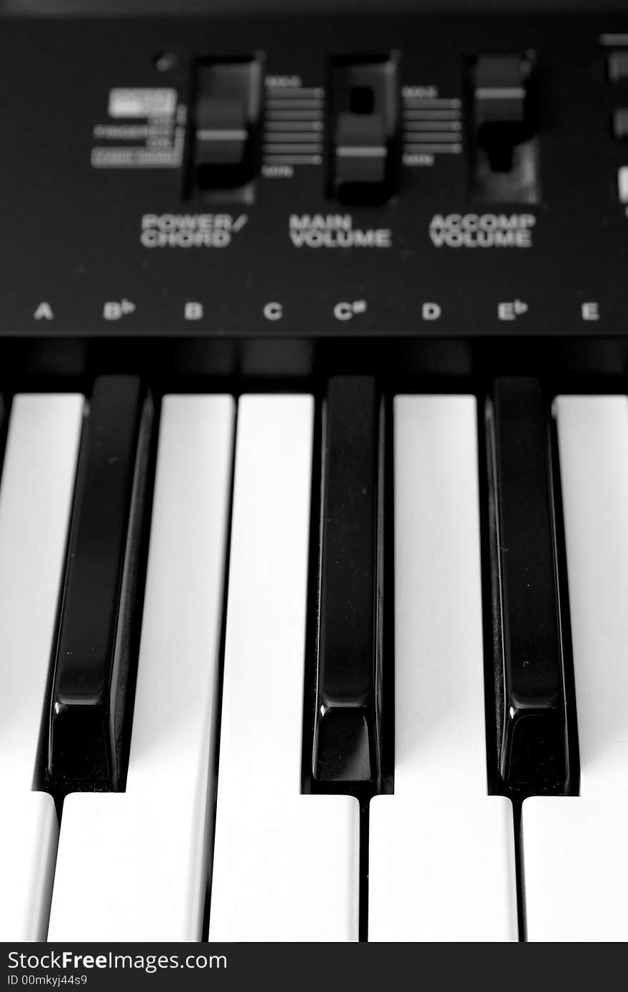 Close up view of an electronic piano. Close up view of an electronic piano