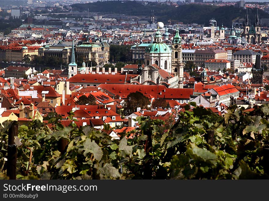 View at the Prague by the monastery building