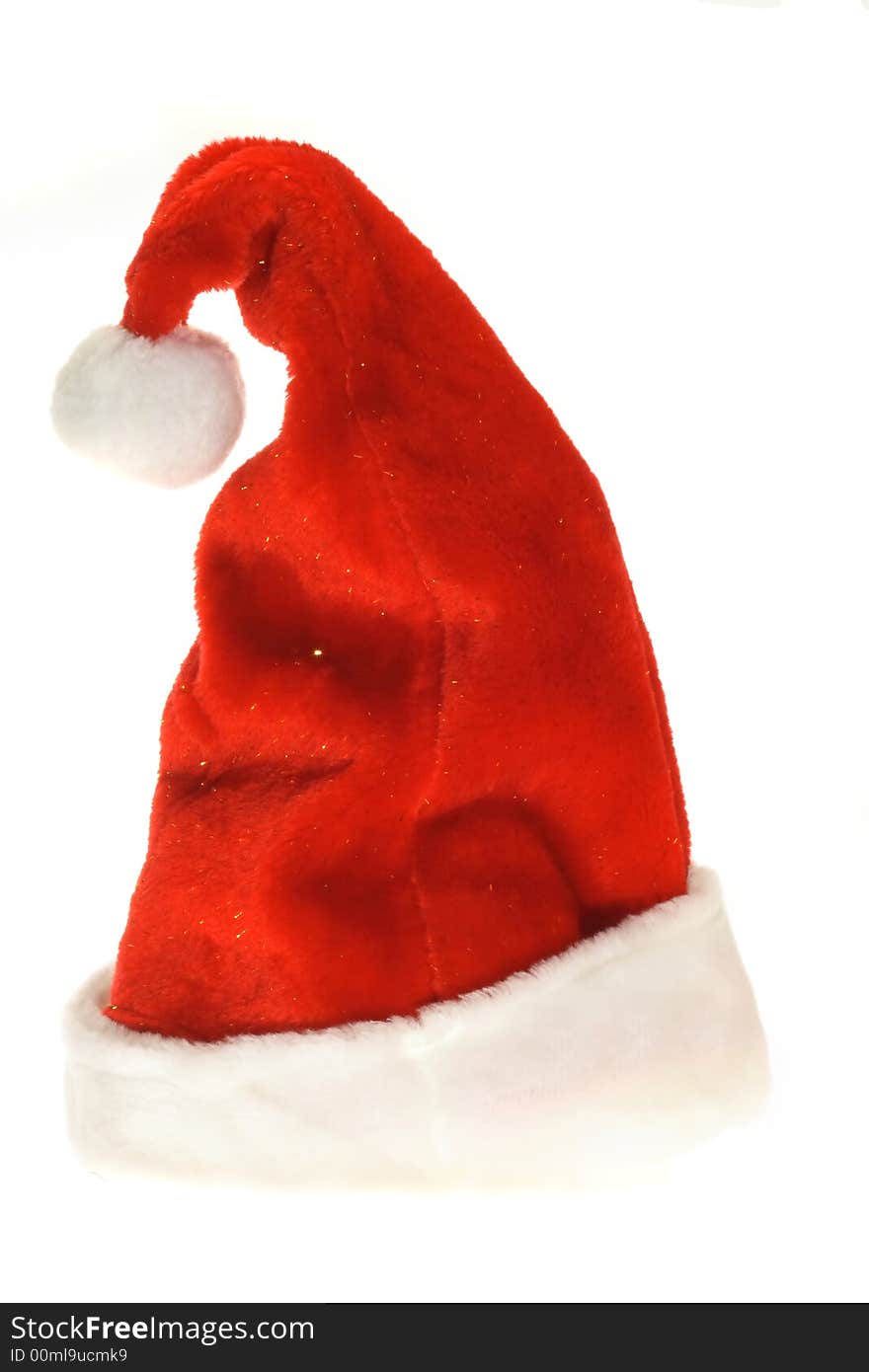 Santa cap on white background