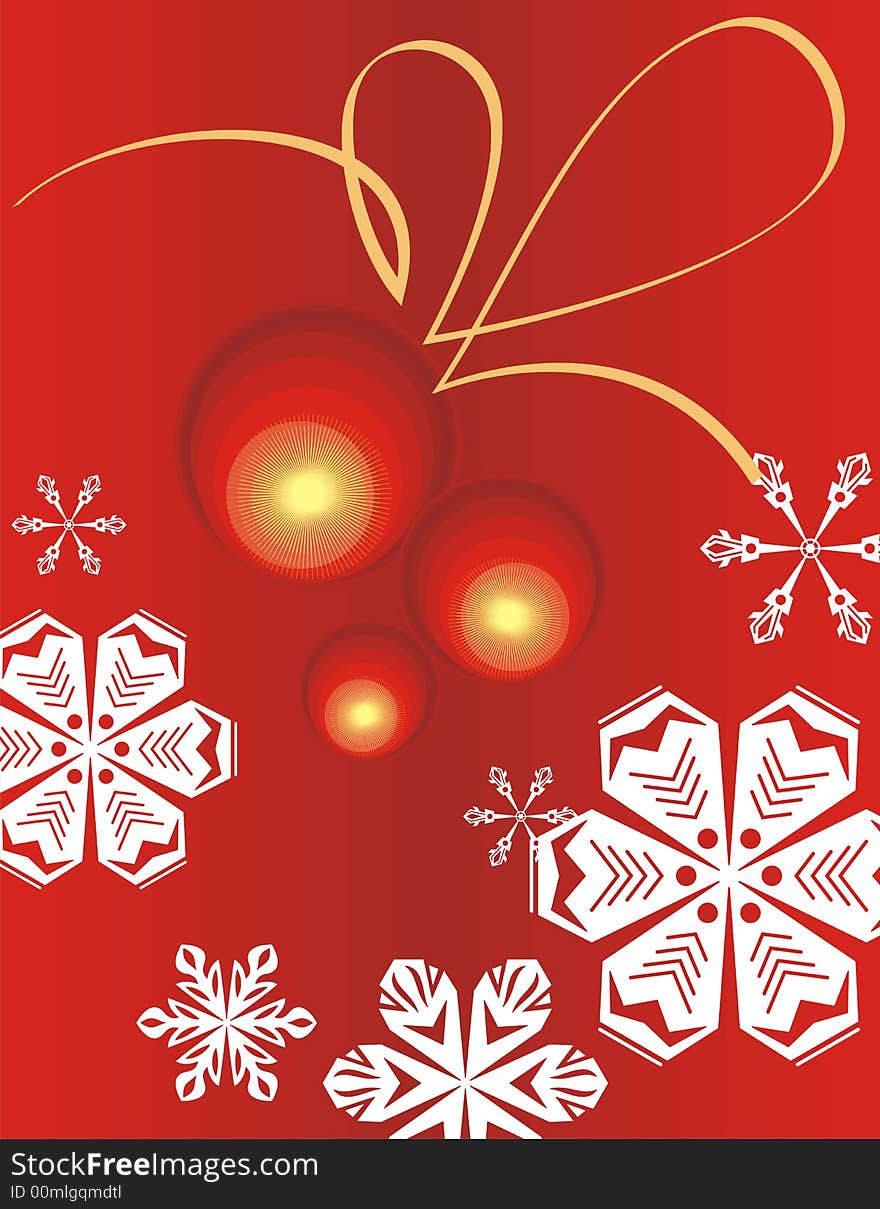 Winter holiday background in red, white and yellow colors.