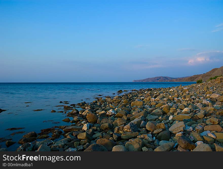 Stones on wild beach