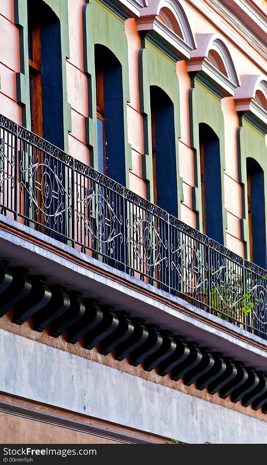 Historic building arches in Mexico