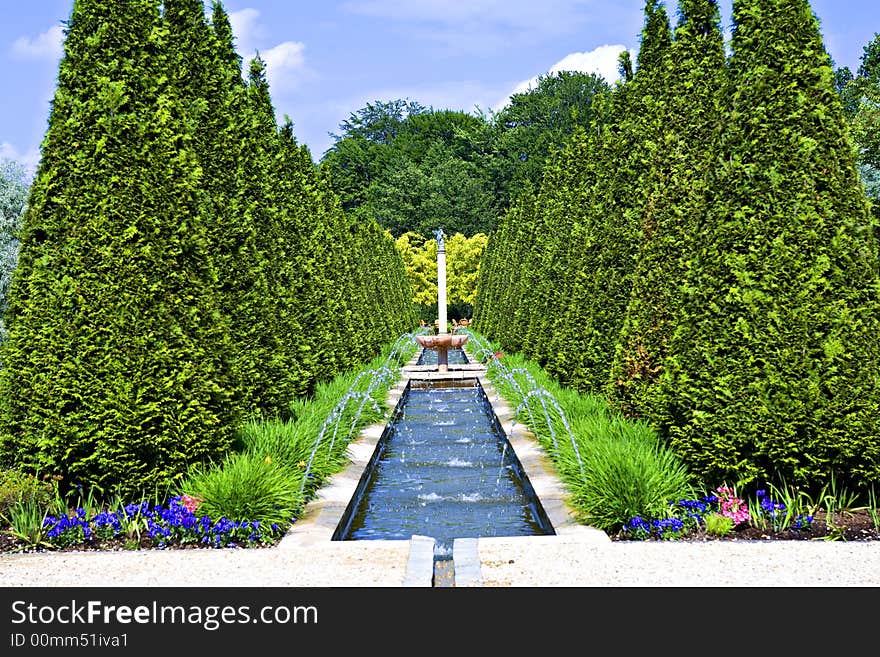 Overview of Italian castle gardens. Overview of Italian castle gardens